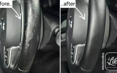 Leather repair on a Steering wheel